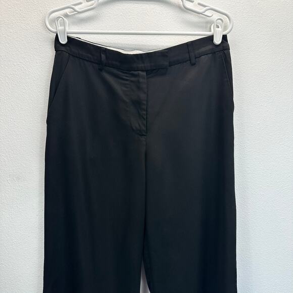 Reformation Wide Leg Flat Front Trouser Pants Black 6 - Picture 3 of 13